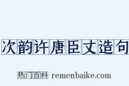 次韵许唐臣丈造句是什么意思的图片